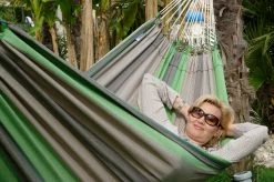 Doppel-Hängematte Santiago Taupe-Oliva Baumwolle -Gartenmöbel Store garten deals lola hangematte xl santiago taupe oliva 96770 3