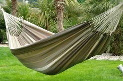 Doppel-Hängematte Santiago Taupe-Oliva Baumwolle -Gartenmöbel Store garten deals lola hangematte xl santiago taupe oliva 96770 7
