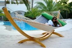 Lola Luxus Stab Hängematte Single Gefüttert Canada Steingrau-Grün -Gartenmöbel Store garten deals lola stab haengematte canada steingrau grun 96671 5