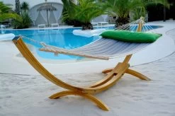 Lola Luxus Stab Hängematte Single Gefüttert Canada Steingrau-Grün -Gartenmöbel Store garten deals lola stab haengematte canada steingrau grun 96671 6