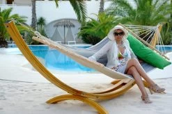 Lola Luxus Stab Hängematte Single Gefüttert Canada Steingrau-Grün -Gartenmöbel Store garten deals lola stab haengematte canada steingrau grun 96671 9