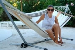 Einzel-Stabhängematte Cappuccino Outdoor -Gartenmöbel Store garten deals lola stabhangematte watterfaste cappuccino 115037 6 1