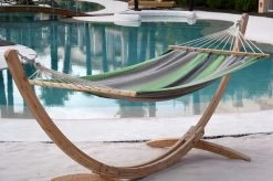 Doppel-Stabhängematte Santiago Taupe-Oliva Baumwolle -Gartenmöbel Store garten deals lola stabhangematte xl santiago taupe oliva 96787 11