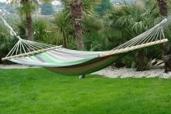 Doppel-Stabhängematte Santiago Taupe-Oliva Baumwolle -Gartenmöbel Store garten deals lola stabhangematte xl santiago taupe oliva 96787 6