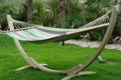 Doppel-Stabhängematte Santiago Taupe-Oliva Baumwolle -Gartenmöbel Store garten deals lola stabhangematte xl santiago taupe oliva 96787 7