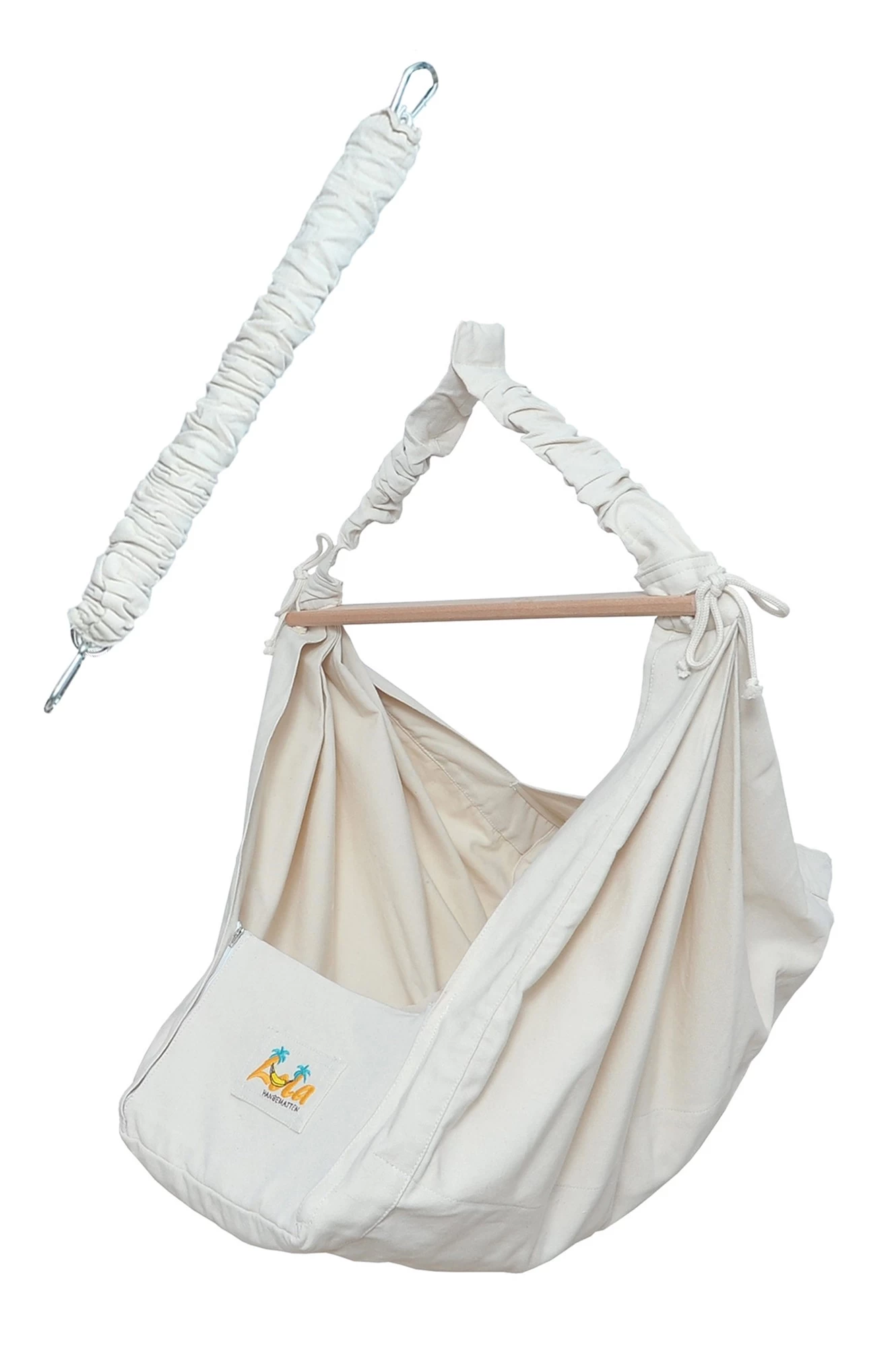 Lola FEDERWIEGE-SET YoYo Babyhängematte Natur Mit Thermomatratze ÖKO TEX Und Feder 4 Lola FEDERWIEGE-SET YoYo Babyhängematte Natur Mit Thermomatratze ÖKO TEX Und Feder – Bild 2