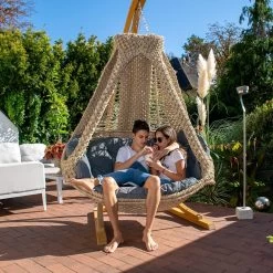 Lola Hängesofa Nido Royal Wetterfest Natur Mit Kissen Anthracite Modell 2 - Kollektion 2019 -Gartenmöbel Store garten deals nido royal natur kissen anthrazit m2 45000 11