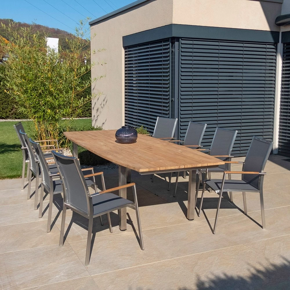 Zebra Stapelsessel Fly, Aluminium Graphit Und Textilen Carbon Grey, Teakarmlehnen 16 Zebra Stapelsessel Fly, Aluminium Graphit Und Textilen Carbon Grey, Teakarmlehnen – Bild 14