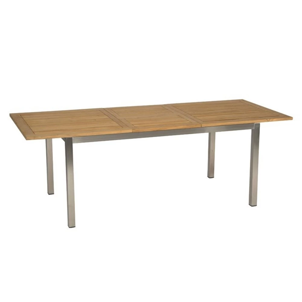 Stern Ausziehtisch 162/220x90 Cm Edelstahl Mit Teakplatte FSC®-zertifiziert 5 Stern Ausziehtisch 162/220x90 Cm Edelstahl Mit Teakplatte FSC®-zertifiziert – Bild 3
