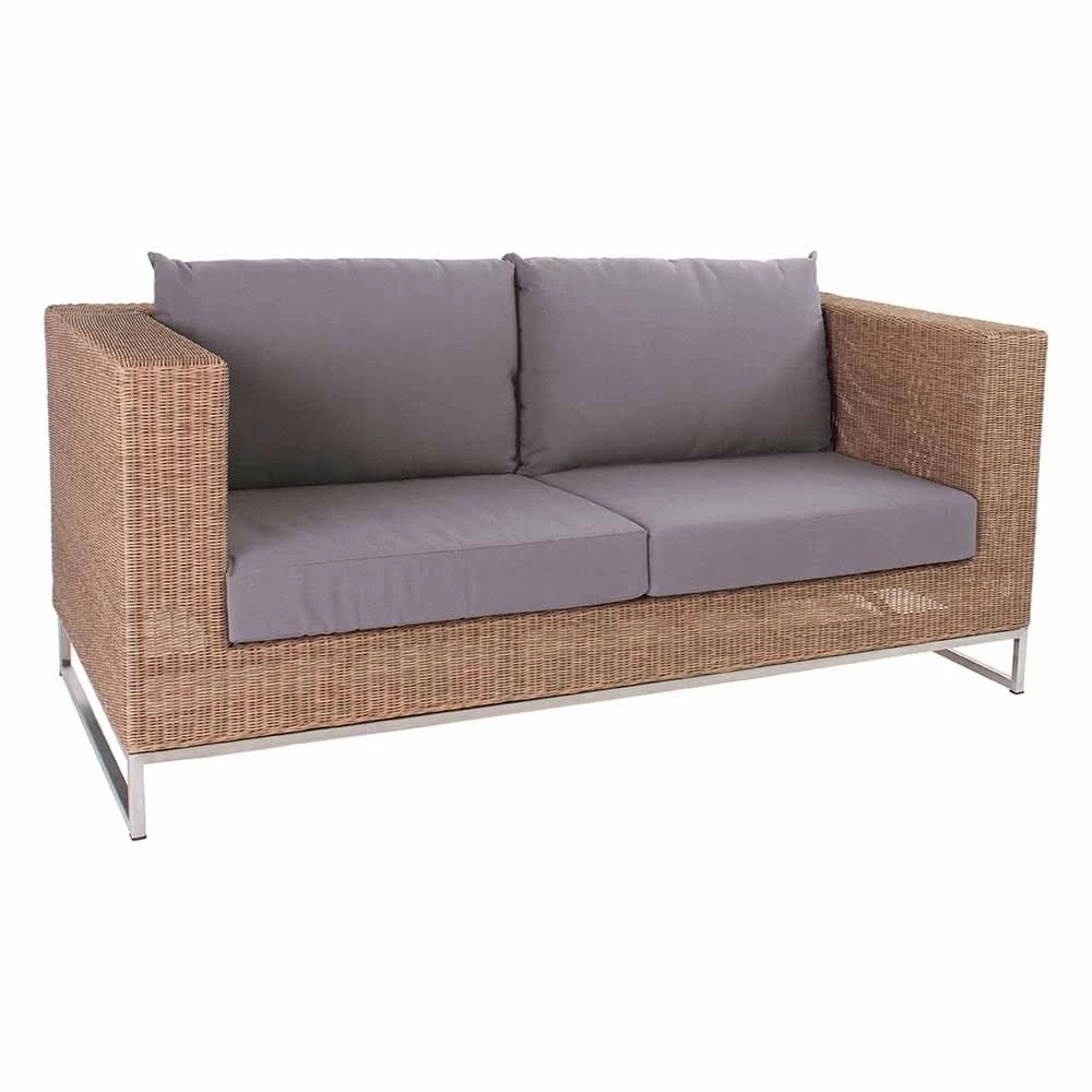 Stern Fontana Korpus 2-Sitzer Sofa Geflecht Zimt Inkl. Sitz- Und Rückenkissen Rehbraun, 100% Polyacryl Mit Reißverschluss 4 Stern Fontana Korpus 2-Sitzer Sofa Geflecht Zimt Inkl. Sitz- Und Rückenkissen Rehbraun, 100% Polyacryl Mit Reißverschluss – Bild 2