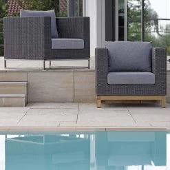 Stern Fontana Korpus Sessel Geflecht Basaltgrau Inkl. Sitz- Und Rückenkissen Seidengrau 100% Polyacryl Mit Reißverschluss -Gartenmöbel Store garten deals stern fontana sessel geflect basaltgrau 418170 7