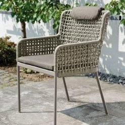 Stern GRETA Sessel Aluminium Champagner Mit Synthetikfaser Ecru Inkl. Sitz- Und Rückenkissen Rehbraun, 100% Polyacryl Mit Reißverschluss -Gartenmöbel Store garten deals stern greta sessel alu champagner 416591 3a