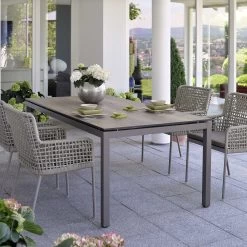 Stern GRETA Sessel Aluminium Champagner Mit Synthetikfaser Ecru Inkl. Sitz- Und Rückenkissen Rehbraun, 100% Polyacryl Mit Reißverschluss -Gartenmöbel Store garten deals stern greta sessel alu champagner 416591 7