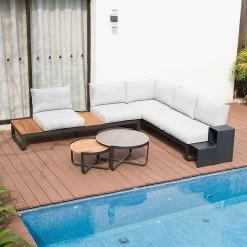 Zebra Fly Lounge Beistelltisch, Groß Aluminium Pulverbeschichtet:graphite -Gartenmöbel Store garten deals zebra 6237 fly lounge beistelltisch gross graphite 2