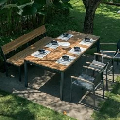 Zebra ALEX Bank Alu/Teak 190 Cm -Gartenmöbel Store garten deals zebra alex bank alu teak graphite 7181 3 1