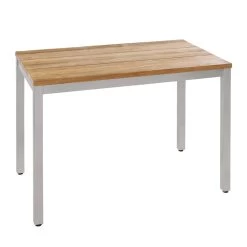 Zebra Anstelltisch Naxos, Edelstahl Gebürstet Und Recyceltes Teakholz, 100 X 60 Cm