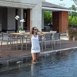 Zebra Anstelltisch Naxos, Edelstahl Gebürstet Und Recyceltes Teakholz, 100 X 60 Cm -Gartenmöbel Store garten deals zebra anstelltisch naxos edelstahl teak 7216 3