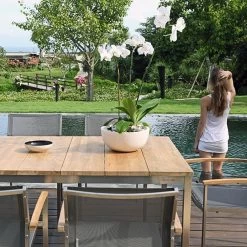 Zebra Anstelltisch Naxos, Edelstahl Gebürstet Und Recyceltes Teakholz, 100 X 60 Cm -Gartenmöbel Store garten deals zebra anstelltisch naxos edelstahl teak 7216 4