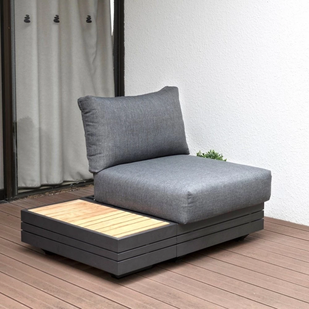 Zebra Cubo Lounge 1-Sitzer, Aluminium Graphite, Ikl. Olefin-Kissen Dark Grey, Rücken Einklappbar 4 Zebra Cubo Lounge 1-Sitzer, Aluminium Graphite, Ikl. Olefin-Kissen Dark Grey, Rücken Einklappbar – Bild 2