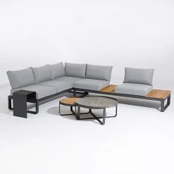 Zebra Fly Lounge Beistelltisch, Groß Aluminium Pulverbeschichtet:graphite -Gartenmöbel Store garten deals zebra fly lounge graphite set detail 1