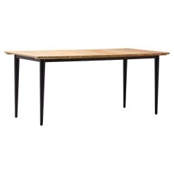 Zebra Tisch SPIDER Aluminium Graphite, Teaktischplatte 160x90 Cm