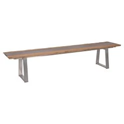 Zebra UNYX Bank Edelstahl/Teak/HPL 220