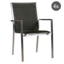 4x Zebra Stapelsessel One Dark Platinum