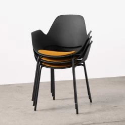 Houe FALK Stuhl Mit Armlehne Und Rohrbeine Und Schale: Schwarz, Sitzkissen Rose 16 Houe FALK Stuhl Mit Armlehne Und Rohrbeine Und Schale: Schwarz, Sitzkissen Rose -Gartenmöbel Store houe falk chair solid tube legs ambient fotos 5 2