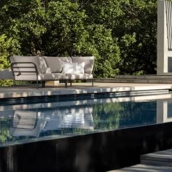 Houe LEVEL 2 Ecke, Rechts Kissen: Slate. Gestell: Dark Grey -Gartenmöbel Store level2 corner left right ash houe 4960 18