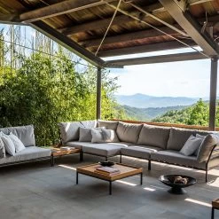 Houe LEVEL 2 Ottoman Kissen: Dijon. Gestell: Muted White -Gartenmöbel Store level2 set dark grey ash houe c9689 47