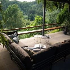 Houe LEVEL 2 Ottoman Kissen: Dijon. Gestell: Muted White -Gartenmöbel Store level2 set dark grey char houe c9982 47