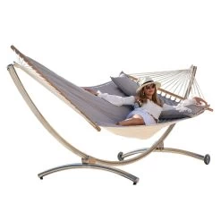 Hängemattenset Lola ROYAL DELUXE Mit Luxus Stabhängematte American SILVER