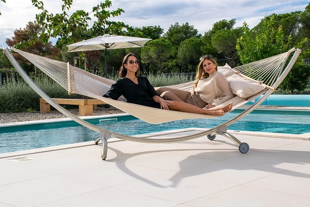 Familien-Stabhängematte American-Hammock-Lifestyle Cofea-Crema Mit Royal Deluxe 5 Familien-Stabhängematte American-Hammock-Lifestyle Cofea-Crema Mit Royal Deluxe – Bild 3