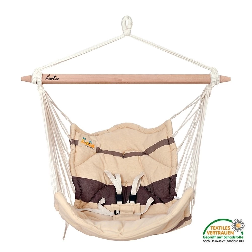 Lola Babyhängematte Bella Chica Cappuccino ÖKO TEX Kinderhängesessel 3 Lola Babyhängematte Bella Chica Cappuccino ÖKO TEX Kinderhängesessel