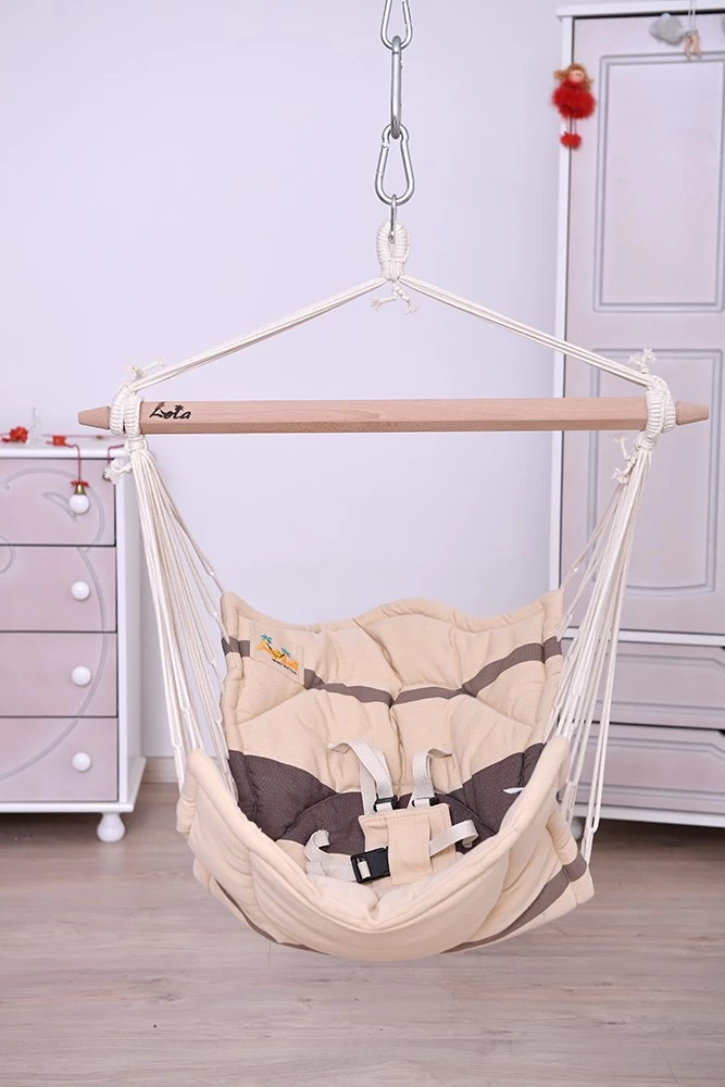 Lola Babyhängematte Bella Chica Cappuccino ÖKO TEX Kinderhängesessel 5 Lola Babyhängematte Bella Chica Cappuccino ÖKO TEX Kinderhängesessel – Bild 3