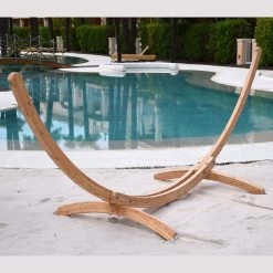 Familien-Stabhängematte American-Hammock Ocean Mit Holzgestell Aus FSC-Lärche Ares-Arc -Gartenmöbel Store lola brasil hangematten gestell ares arc 2 6