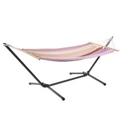 Einzel-Stabhängematte Cancun Lila Baumwolle -Gartenmöbel Store lola cancun stabhaengematte lila 47146 3 1