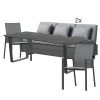 Lola Gartensitzgarniturenset 5-teilig Elements Tuvatextil Jazz Mit Kufentisch Edelstahl Keramikplatte 200x100cm -Gartenmöbel Store lola dining 2x 3 sitzer kufentisch keramikplatte 2x stapelsessel jazz 12738