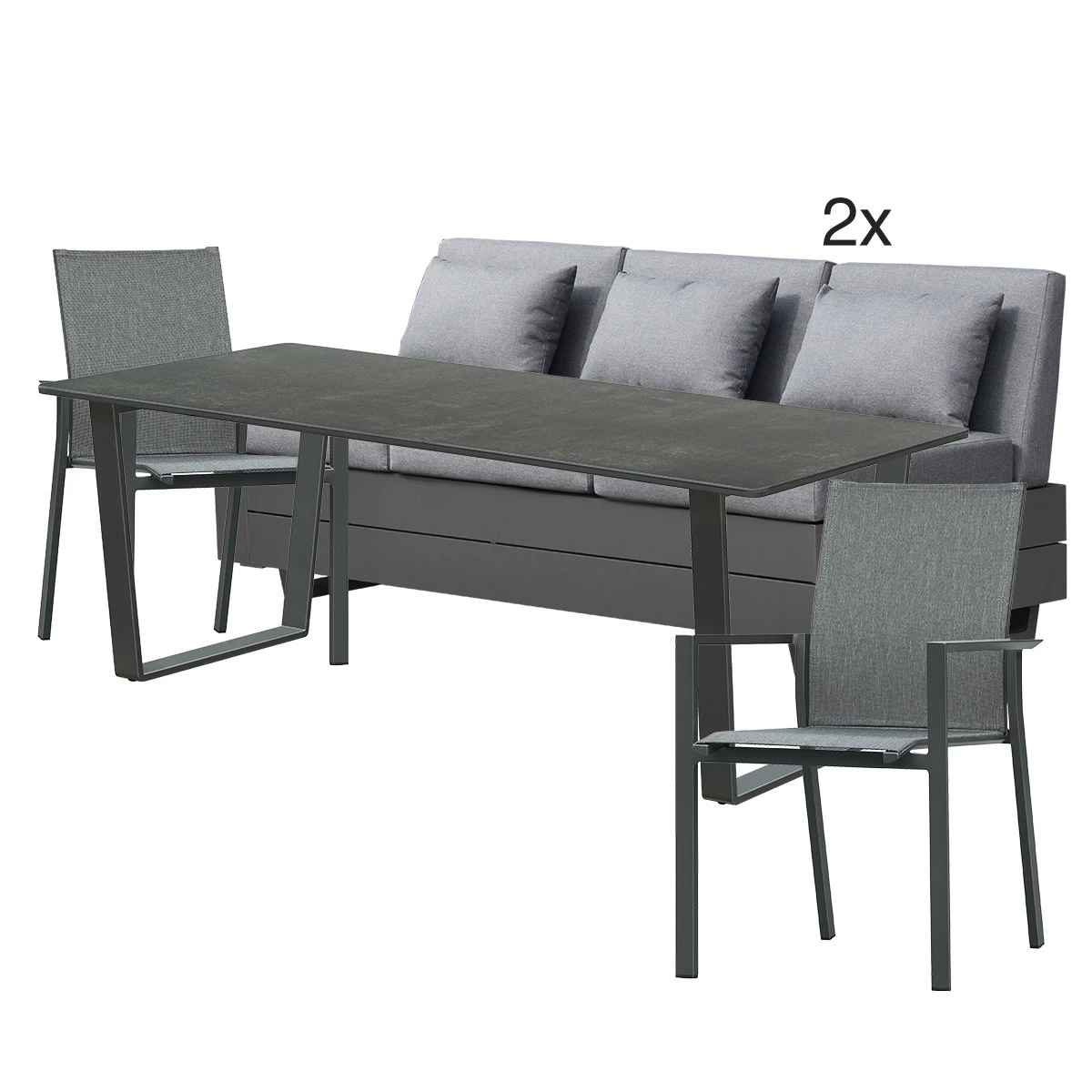 Lola Gartensitzgarniturenset 5-teilig Elements Tuvatextil Jazz Mit Kufentisch Edelstahl Keramikplatte 200x100cm 3 Lola Gartensitzgarniturenset 5-teilig Elements Tuvatextil Jazz Mit Kufentisch Edelstahl Keramikplatte 200x100cm