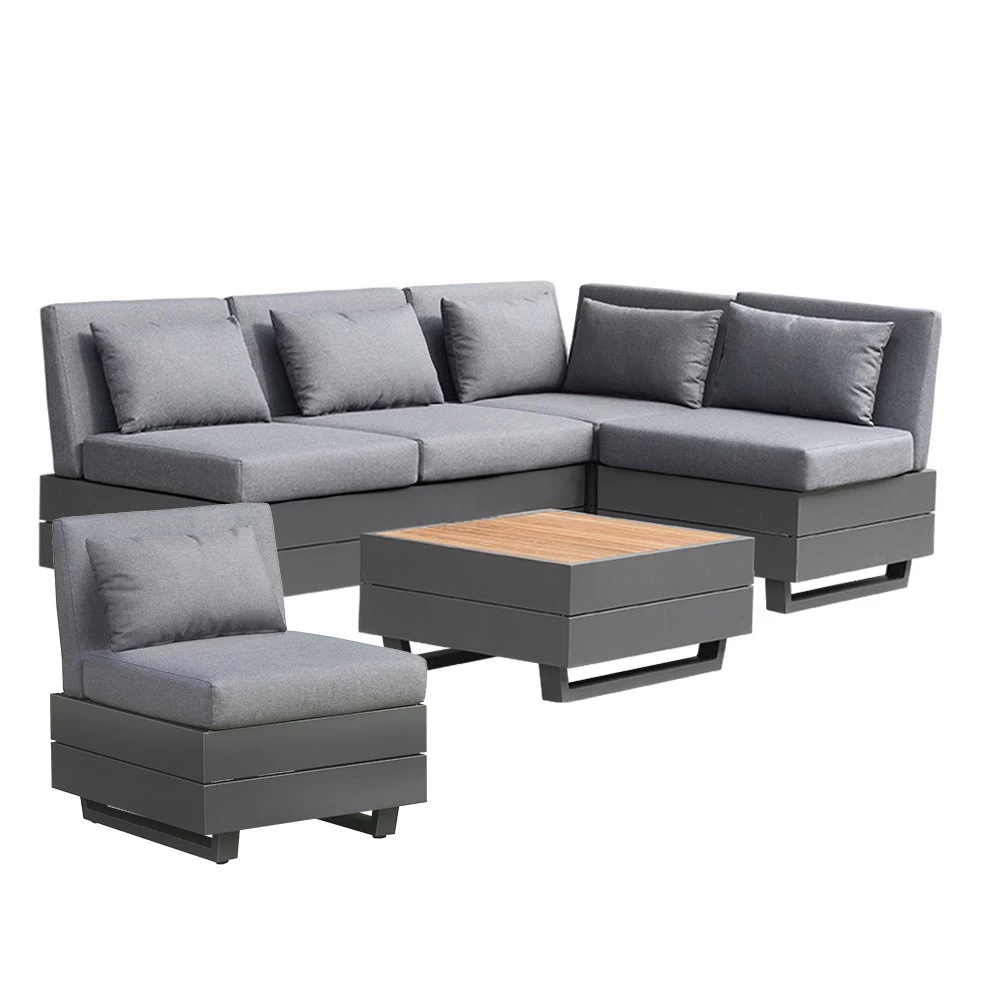 Lola Lounge Set, 5-teilig Alu Graphite Pulverbeschichtet Inkl. Tuva Dark Grey Kissen 3 Lola Lounge Set, 5-teilig Alu Graphite Pulverbeschichtet Inkl. Tuva Dark Grey Kissen