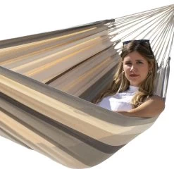 Doppel-Hängematte Grenada Oliva Bio-Baumwolle