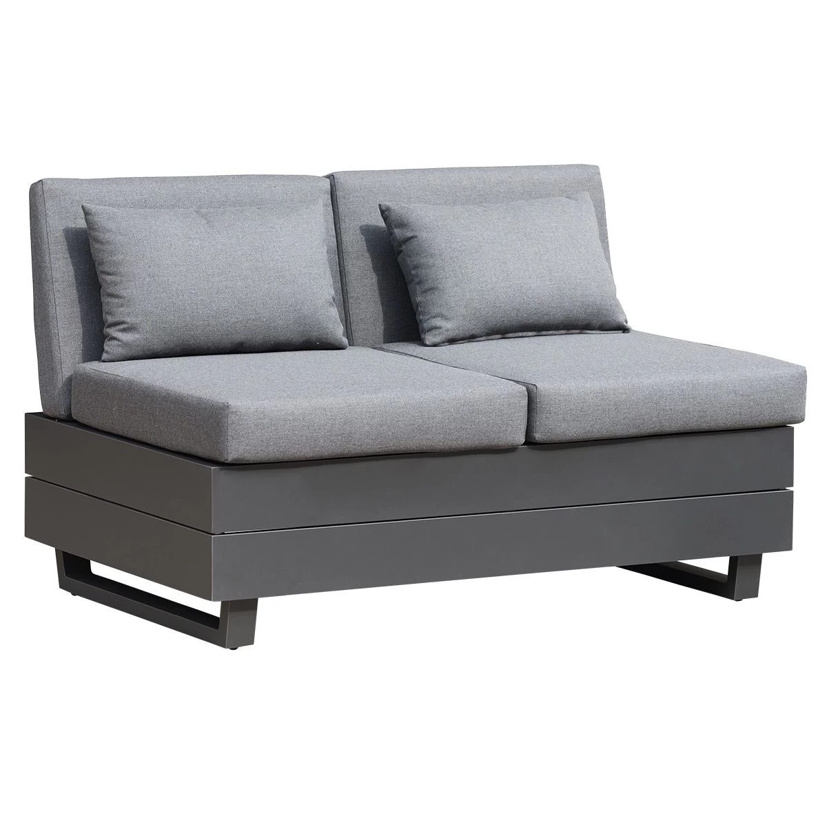 Lola Lounge Set, 5-teilig Alu Graphite Pulverbeschichtet Inkl. Tuva Dark Grey Kissen 4 Lola Lounge Set, 5-teilig Alu Graphite Pulverbeschichtet Inkl. Tuva Dark Grey Kissen – Bild 2