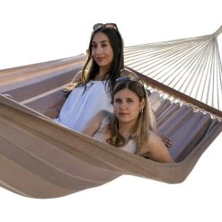 Kingsize Familien-Stabhängematte Barbuda Chocolata Bio-Baumwolle