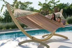 Kingsize Familien-Stabhängematte Barbuda Chocolata Bio-Baumwolle -Gartenmöbel Store lola familien stabhaengematte barbuda chocolate 2