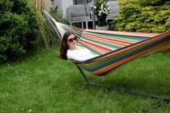 Einzel-Hängematte Tampa Mango Kiwi Mit Metall Hängemattengestell Fortaleza -Gartenmöbel Store lola haengematten set mango kiwi fortaleza 51495 4