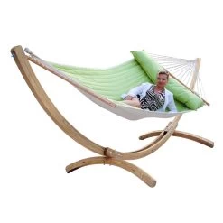 Hängematten-Set Rio Grande Holzgestell Mit American Hammock Lifestyle KIWI Mit Kissen Und Wetterfest