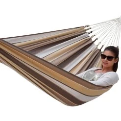 Doppel-Hängematte Jamaica Cappuccino Baumwolle