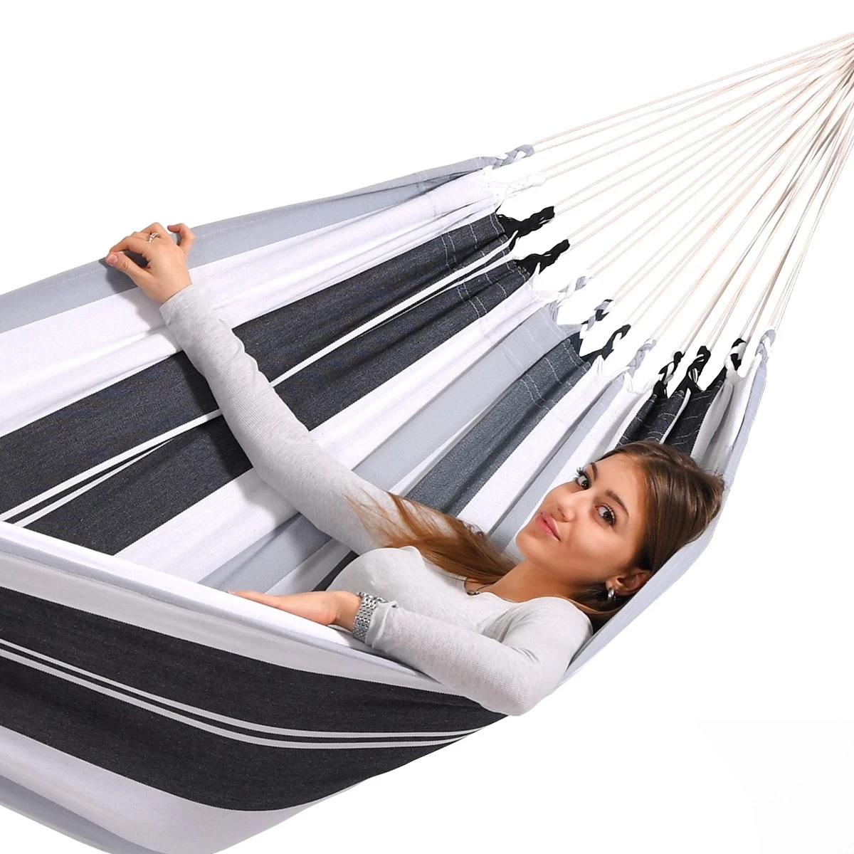 Doppel-Hängematte XL Jamaica Negro-elegance Baumwolle 3 Doppel-Hängematte XL Jamaica Negro-elegance Baumwolle
