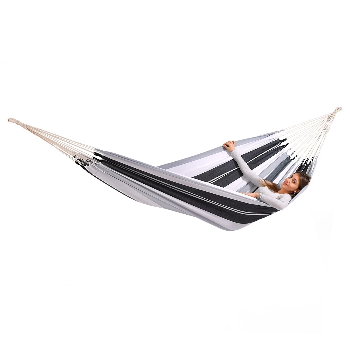 Doppel-Hängematte XL Jamaica Negro-elegance Baumwolle 4 Doppel-Hängematte XL Jamaica Negro-elegance Baumwolle – Bild 2
