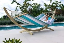 Doppel-Stabhängematte Havanna Blue Baumwolle -Gartenmöbel Store lola havanna blue stabhaengematten 47177 20